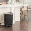 Rubbermaid Premier Series IV Step-On Trash Can for Home and Kitchen, 13 Gallon, Stainless Steel Lid Charcoal