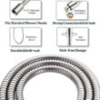 BRIGHT SHOWERS Shower Head Combo with Two Spray Setting, Fixed Shower Head and Handheld with Grey Face, Brushed Nickel
