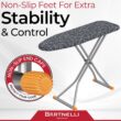 Bartnelli Ironing Board, Space-Saving and Ultimate Iron Board Experience 13x43 Reinforced Steel Legs, Adjustable Height