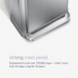 simplehuman 45 Liter, 12 Gallon Rectangular Hands-Free Kitchen Step Trash Can with Soft-Close Lid, Brushed Stainless Steel