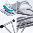 BKTD Foldable Ironing Board with Heat Resistant Cover - Sturdy Metal Frame (13 x 34 x 53 Inches) (Silver Gray)