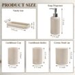 YMXYJM Bathroom Accessories Set, 6-Piece Bathroom Accessory Set, Toothbrush Holders Set, Soap Dispenser (Beige)