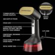 CHI Handheld Garment Steamer for Clothes, 2 Continuous Steam Modes, Full-Size 300 ml Capacity Water Tank, 1600 Watts, Red (11590)
