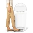 simplehuman 50 Liter Semi-Round Hands-Free Kitchen Step Soft-Close Lid Trash Can, White