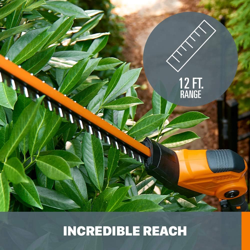 WORX WG252 20V 20" Cordless Hedge Trimmer, Reach Up to 12 Feet, Extended Pole – Battery & Charger Included WORX WG252 20V 20" Cordless Hedge Trimmer, Reach Up to 12 Feet, Extended Pole – Battery & Charger Included - Image 4