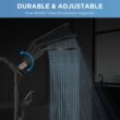Dual Handheld Shower Head Combo, 2-in-1 Rain Shower Heads System 8 Inch Rainfall Shower Head, Black