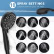 Dual Handheld Shower Head Combo, 2-in-1 Rain Shower Heads System 8 Inch Rainfall Shower Head, Black