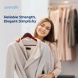 SereneLife 50-Pack Wooden Coat Hangers – Durable Suit Hangers with 360° Swivel Hook & Notches (Cherry)