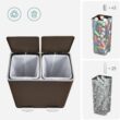 SONGMICS Trash Can, 2 x 8 Gallon (2 x 30 L) Garbage Can for Kitchen, Brown ULTB60BR