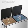 SONGMICS Trash Can, 2 x 8 Gallon (2 x 30 L) Garbage Can for Kitchen, with 15 Trash Bags, Silver and Black ULTB60NL