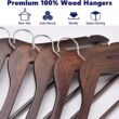 Amber Home 30 Pack Vintage Wooden Coat Hangers, Walunt Wood Suit Hangers with Non Slip Pant Bar (Retro, 30) Amber Home 30 Pack Vintage Wooden Coat Hangers, Walunt Wood Suit Hangers with Non Slip Pant Bar (Retro, 30)