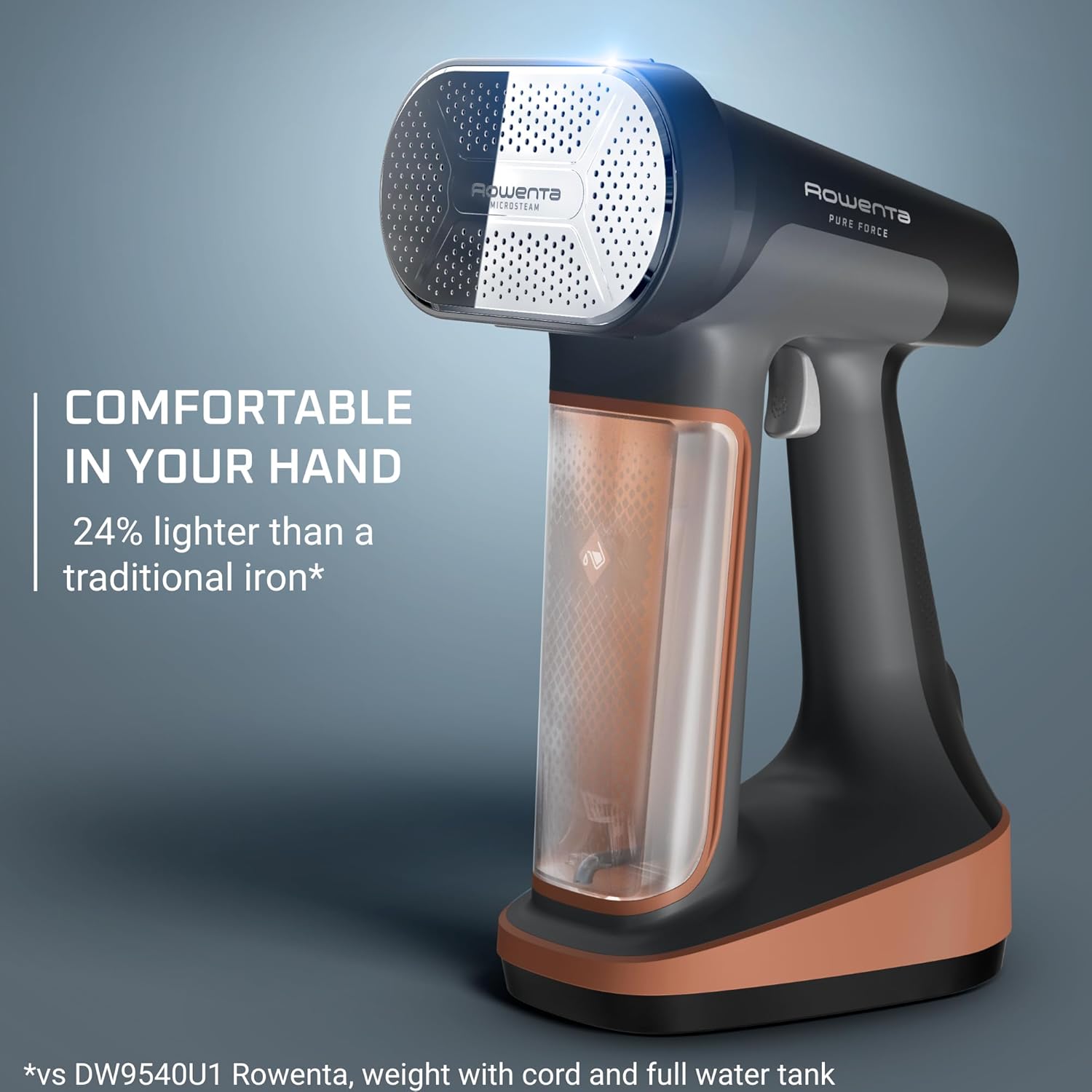 Rowenta Iron Steamer for Clothes, 3in1 Hand Held Steamers, Clothing Steamer, Ironing, 7.1 Oz Tank, 1875 Watts, Black & Copper Rowenta Iron Steamer for Clothes, 3in1 Hand Held Steamers, Clothing Steamer, Ironing, 7.1 Oz Tank, 1875 Watts, Black & Copper - Image 6