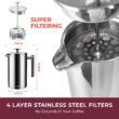 Mueller French Press Coffee Maker 34oz, Stainless Steel French Press Coffee, Dishwasher Safe Coffee Pot
