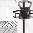SEIRIONE Rustproof Shower Corner Caddy Organizer for Bathroom,Tension Pole with 4 Baskets,39.2 to 113 Inch Height, Bronze