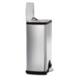 simplehuman 50 Liter, 13.0 Gallon Rectangular Kitchen Step Trash Can, Brushed Stainless Steel
