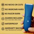 MERIDIAN Body Hair Trimmer for Men, Pubic Hair Trimmer Balls, Body Shaver for Men Groin Safe, Electric Ball Shavers - Ocean