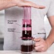 AeroPress Clear Pink Coffee Press – 3 In 1 Brew Method Combines French Press, Espresso, Pink