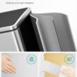 SONGMICS Trash Can, 2 x 8 Gallon (2 x 30 L) Garbage Can for Kitchen, with 15 Trash Bags, Silver and Black ULTB60NL