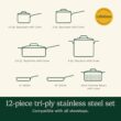 Cuisinart 12 Piece Cookware Set, MultiClad Pro Triple Ply, Silver, MCP-12N