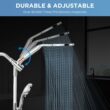Dual Handheld Shower Head Combo, 2-in-1 Rain Shower Heads System 8 Inch Rainfall Shower Head, Chrome