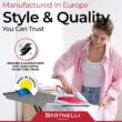 Bartnelli Ironing Board with 4 Layered Cover & Pad, Height Adjustable up to 36" Features A Safety Iron Rest, 4 Steel Legs (43x14)