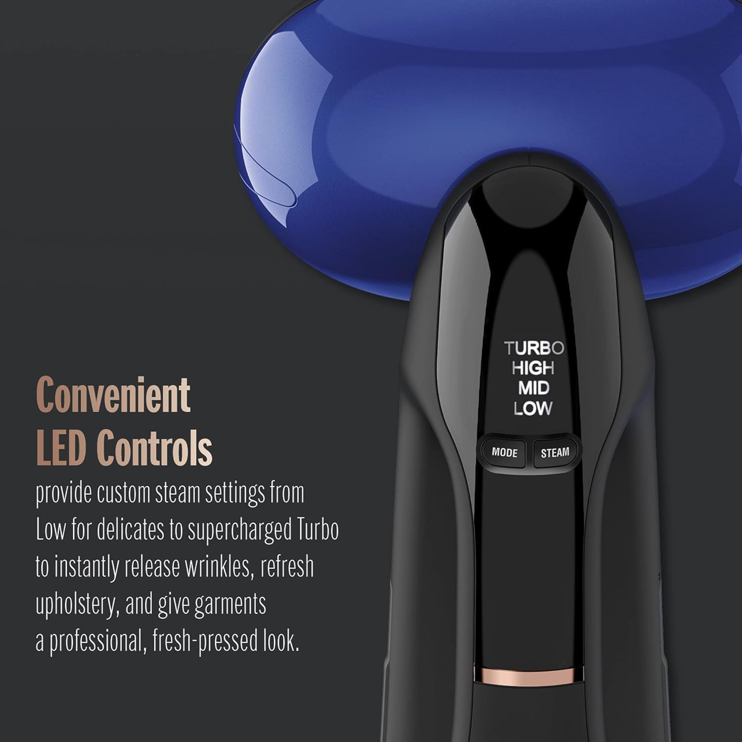 Conair 2-in-1 Handheld Steamer and Iron for Clothes, Turbo ExtremeSteam 1875W Garment Steamer and Clothing Iron,Black / Blue Conair 2-in-1 Handheld Steamer and Iron for Clothes, Turbo ExtremeSteam 1875W Garment Steamer and Clothing Iron,Black / Blue - Image 6