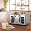 Mecity 4 Slice Toaster Touch Screen Control 4 Wide Slot, Stainless Steel Smart Bread Toaster, 120V 1650W