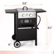 Sophia & William 2-Burner Gas Grill and Griddle Combo with Wheels