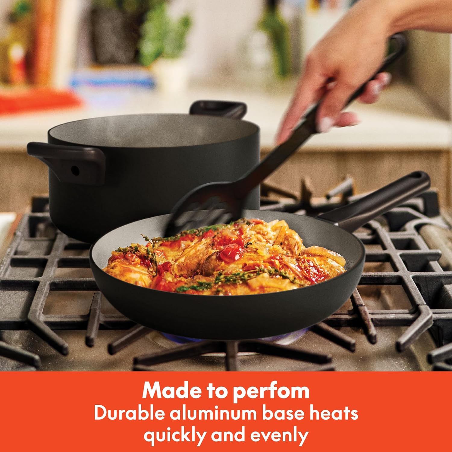 Bella 21 Piece Kitchen Set with EverGood Ceramic Nonstick Coating, Dishwasher & Oven Safe, Black Bella 21 Piece Kitchen Set with EverGood Ceramic Nonstick Coating, Dishwasher & Oven Safe, Black - Image 5