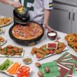 Presto 03434 Pizzaz Plus Rotating Oven - 12-Inch, Countertop Pizza Oven, Nonstick Tray, Easy to Clean, Green/Gold