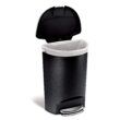 simplehuman 50 Liter, 13 Gallon Semi-Round Kitchen Step Trash Can with Secure Slide Lock, Black Plastic