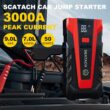 Scatach 011 3000A Car Battery Jump Starter,12V Jump Starter Battery Pack (up to 9.0L Gasoline and 7.0L Diesel Engine)