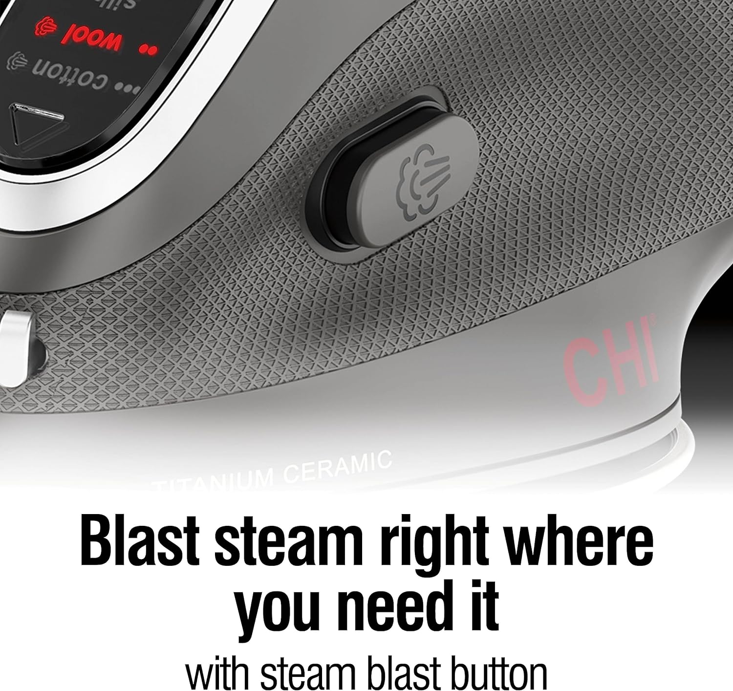 CHI Mini Steam Iron for Clothes, Sewing, Crafting and Travel with Titanium Infused Ceramic Soleplate, 1000 Watts, XL 10’ Cord, Black (13120) CHI Mini Steam Iron for Clothes, Sewing, Crafting and Travel with Titanium Infused Ceramic Soleplate, 1000 Watts, XL 10’ Cord, Black (13120) - Image 3