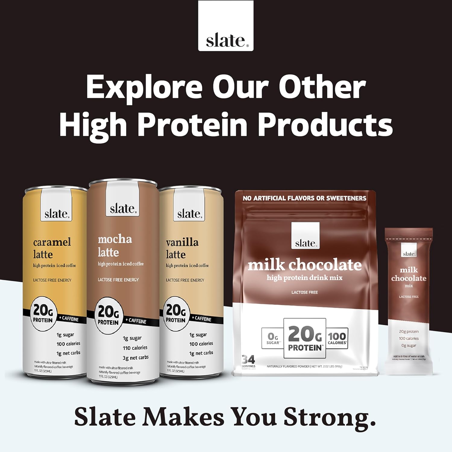 Slate Milk - Chocolate Variety Pack - Chocolate, Dark Chocolate, Mocha Latte - 11 fl oz, 12 Cans Slate Milk - Chocolate Variety Pack - Chocolate, Dark Chocolate, Mocha Latte - 11 fl oz, 12 Cans - Image 3