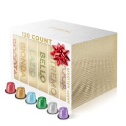 Piu Bello Coffee Capsules Variety Pack for Nespresso Original Machine - Light Roast, Dark Roast, Kosher (6 Flavor Multipack 120 Count)
