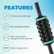 Chirp RPM Rolling Percussive Massager, Percussive Therapy, Whole Body Relief, Deep Tissue and Muscle Recovery, 5-Speed Reversible Spin