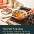 Caraway Non-Stick Stir Fry Pan - 12” Wok-Inspired Pan - Free From Forever Chemicals - High-Sloped Walls - Stainless Steel Handles - Cream