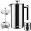 Mueller French Press Coffee Maker 34oz, Stainless Steel French Press Coffee, Dishwasher Safe Coffee Pot