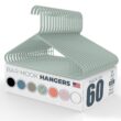 Neaties Strong Plastic Clothes Hangers Bulk, Laundry Clothes Hanger, Coat Hangers Plastic (60pk Mint)