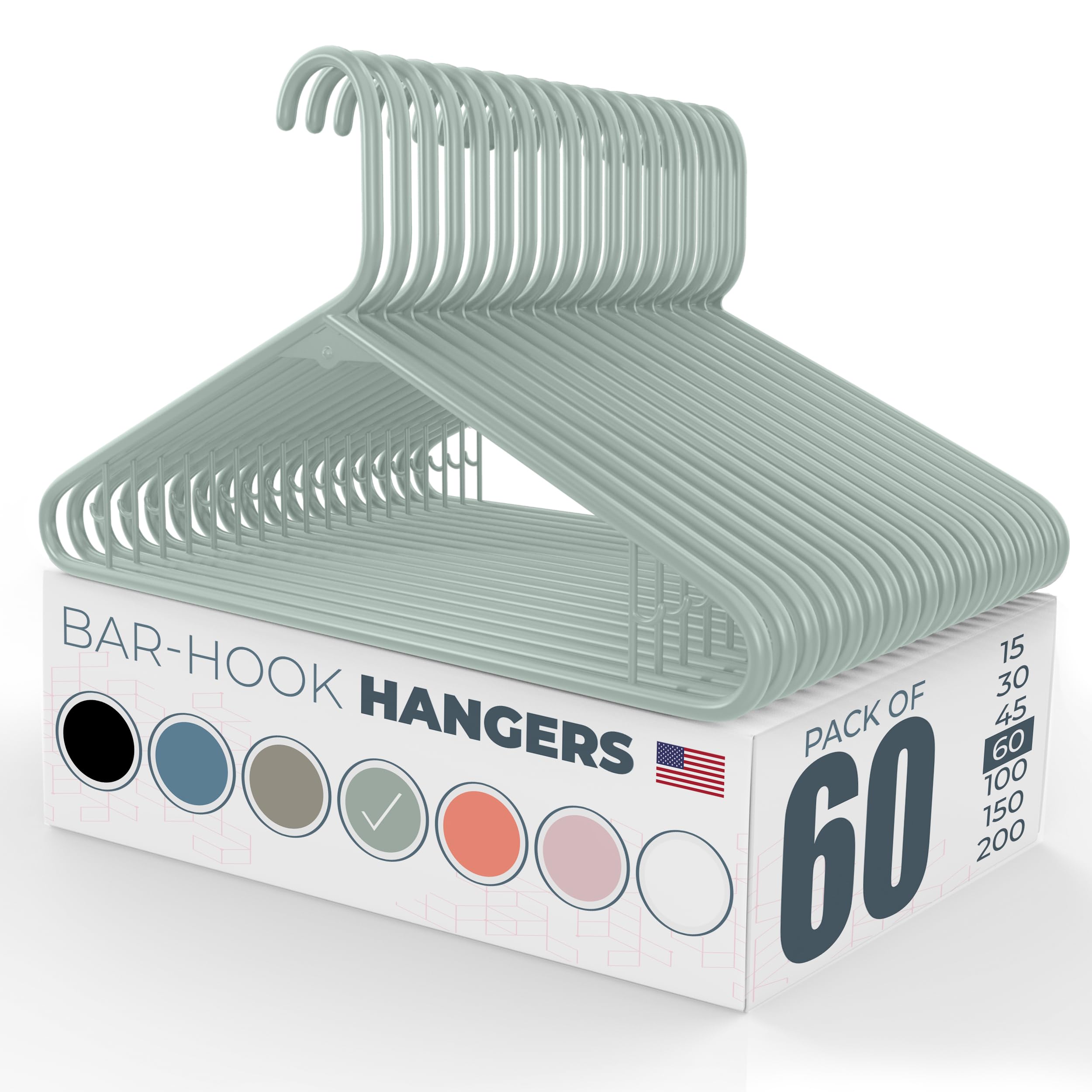 Neaties Strong Plastic Clothes Hangers Bulk, Laundry Clothes Hanger, Coat Hangers Plastic (60pk Mint) Neaties Strong Plastic Clothes Hangers Bulk, Laundry Clothes Hanger, Coat Hangers Plastic (60pk Mint)