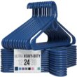 NEATERIZE Ultra Heavy Duty Plastic Clothes Hangers - Navy - Durable Coat, Suit and Clothes Hanger. Perchas De Ropa (24 Pack - Navy)