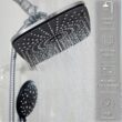 Veken 11.8 Inch High Pressure Rain Shower Head -Shower Heads with 5 Modes Handheld Spray Combo - Chrome