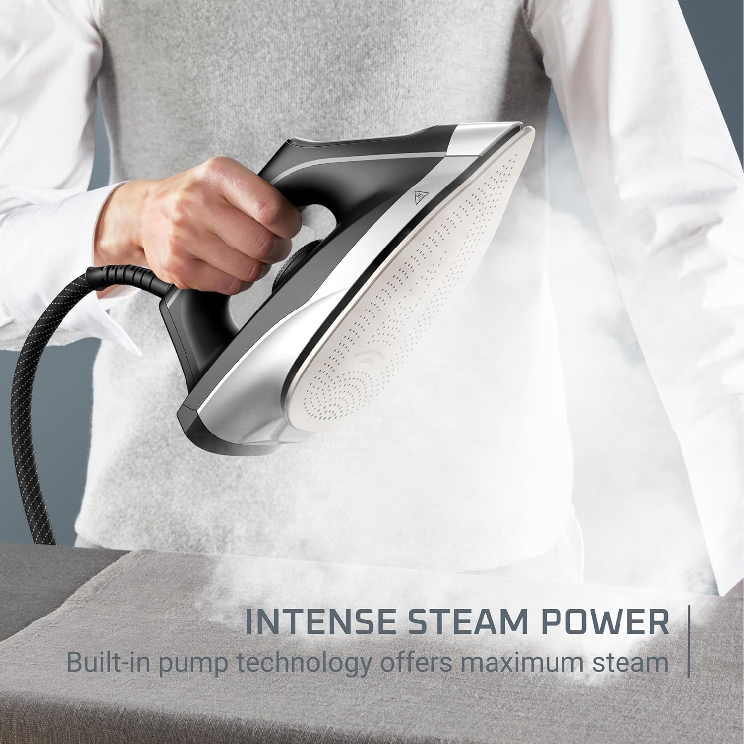 Rowenta Iron Steamer for Clothes, Professional Steam Iron For Clothes with Stainless Steel Soleplate 57 oz, 1750 watts, Black Green Rowenta Iron Steamer for Clothes, Professional Steam Iron For Clothes with Stainless Steel Soleplate 57 oz, 1750 watts, Black Green - Image 6