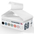 Neaties Strong Plastic Clothes Hangers Bulk, 20 30 50 100 Pack Available, Laundry Clothes Hanger (60pk White)