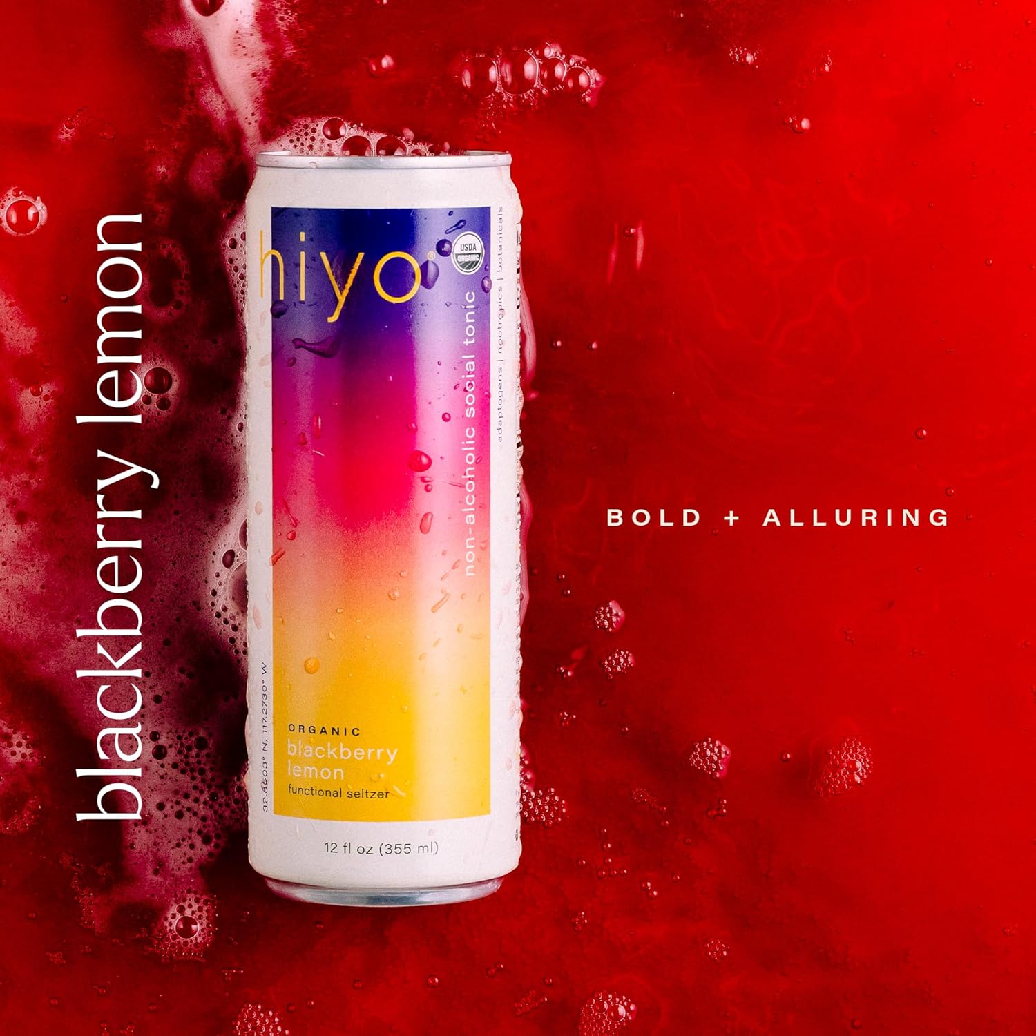 Hiyo Organic Social Tonic - Blackberry Lemon, 12 Pack - N.A. Functional Seltzer, Nootropics & Botanicals Hiyo Organic Social Tonic - Blackberry Lemon, 12 Pack - N.A. Functional Seltzer, Nootropics & Botanicals - Image 5