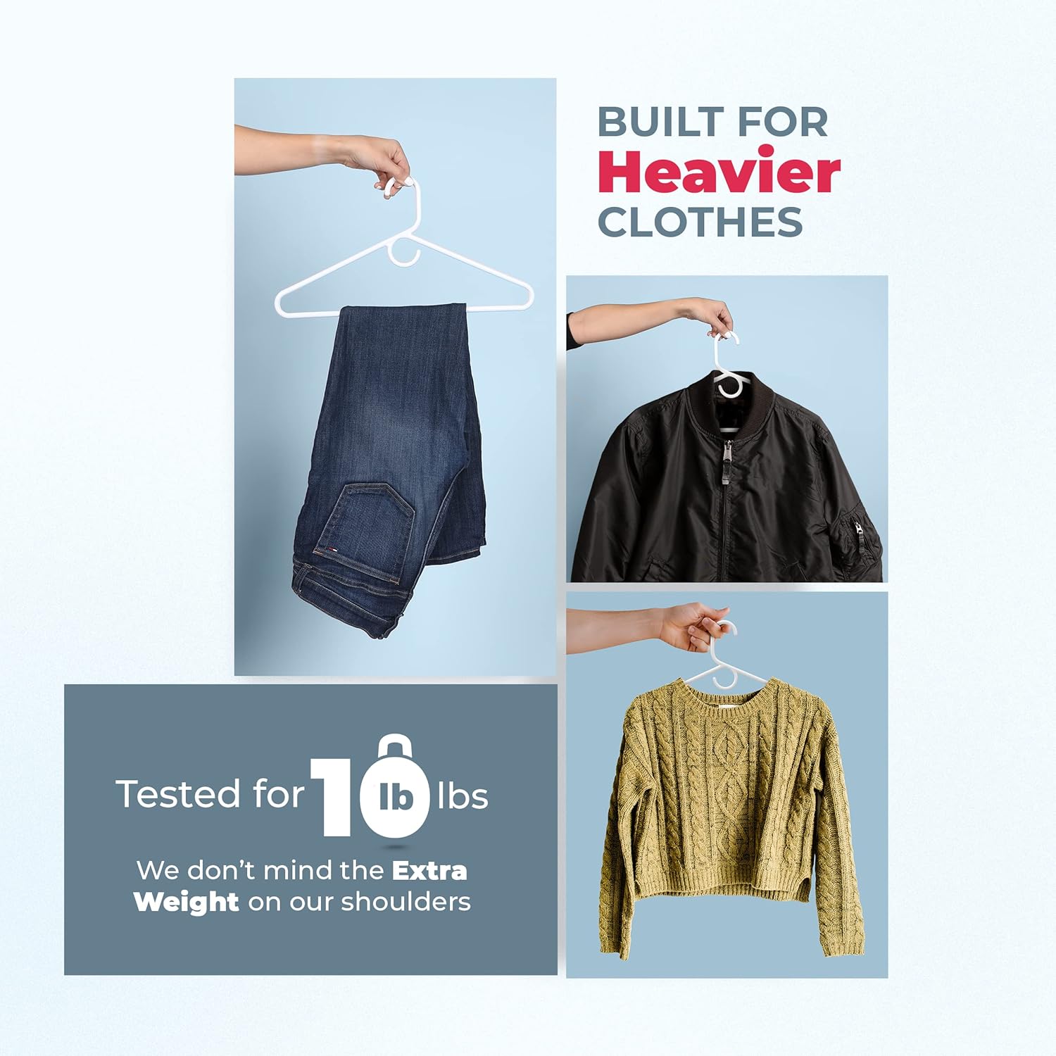 Neaties Heavy Duty Plastic Clothes Hangers Bulk, Jacket Coat Hangers, Thick Plastic Hanger for Closet and Clothing Hangars (36pk White) Neaties Heavy Duty Plastic Clothes Hangers Bulk, Jacket Coat Hangers, Thick Plastic Hanger for Closet and Clothing Hangars (36pk White) - Image 4