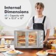 Elite Gourmet ETO-4510M French Door 47.5Qt, 18-Slice Convection Oven 4-Control Knobs, Stainless Steel