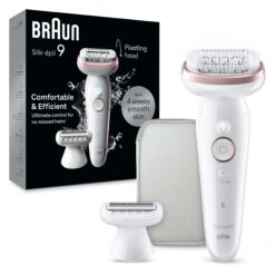 Braun Epilator Silk-épil 9, Hair Removal Device, Women Shaver & Trimmer, Pivoting Head, Wet and Dry Epilator, SES9-030
