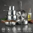 Tramontina Tri-Ply Clad Stainless Steel 9-Piece Cookware Set with Lids, NSF-Certified