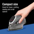 CHI Mini Steam Iron for Clothes, Sewing, Crafting and Travel with Titanium Infused Ceramic Soleplate, 1000 Watts, XL 10’ Cord, Black (13120) CHI Mini Steam Iron for Clothes, Sewing, Crafting and Travel with Titanium Infused Ceramic Soleplate, 1000 Watts, XL 10’ Cord, Black (13120)